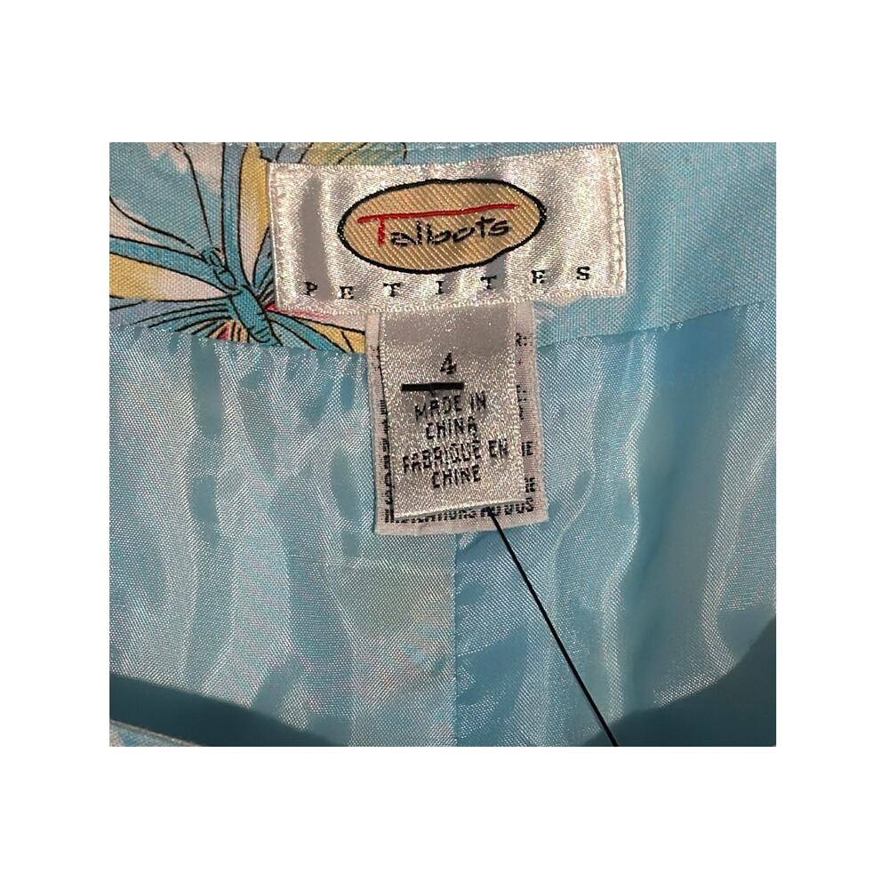 Talbots Blue Butterfly Size Petite 4 Pant - Picture 3 of 5